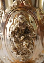 Solid silver gilt antique French Gothic Chalice.